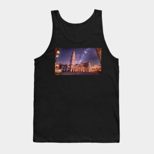 Panorama of Piazza del Duomo at night in Lecce, Italy Tank Top